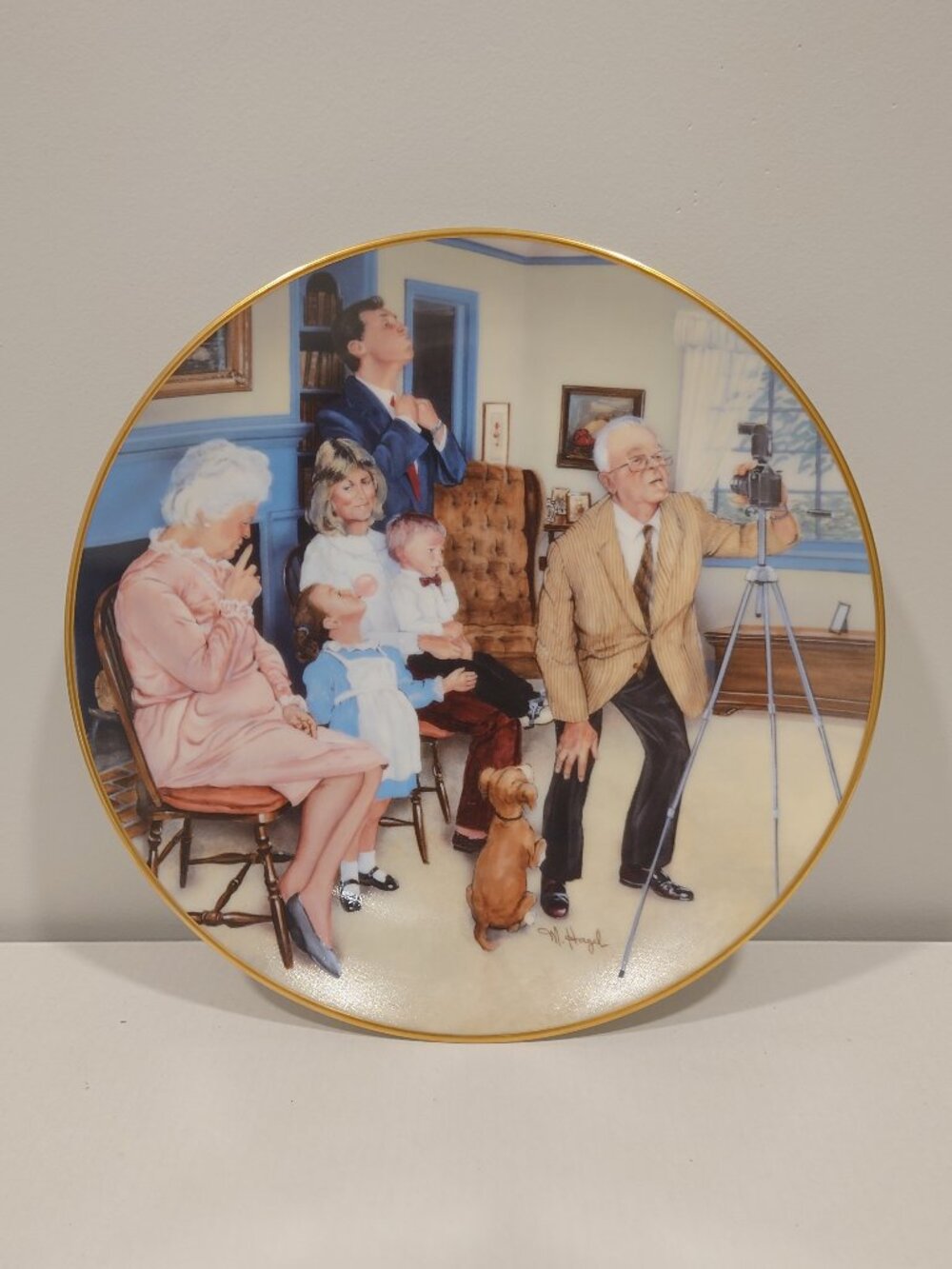 1985 "Family Portrait" by Michael Hagel Collector Plate